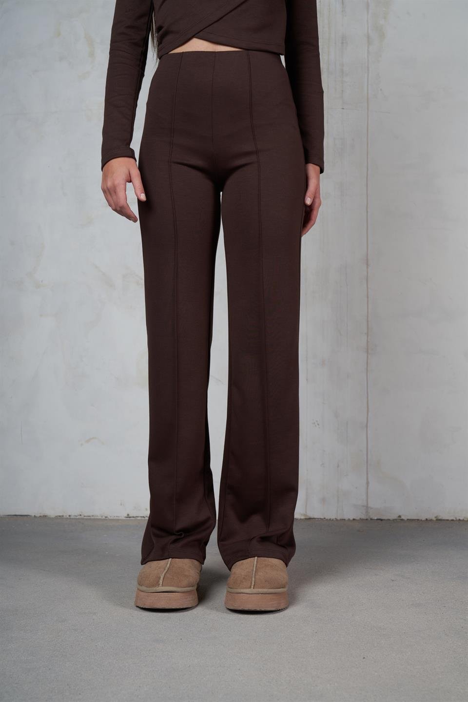 Çimalı Bol Paça Modal Pantolon Kahve