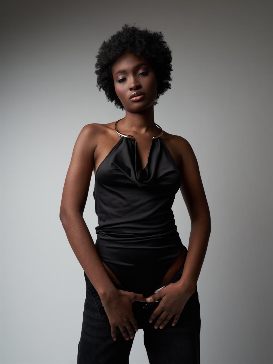 Çıtçıtlı Micro Bluz Siyah