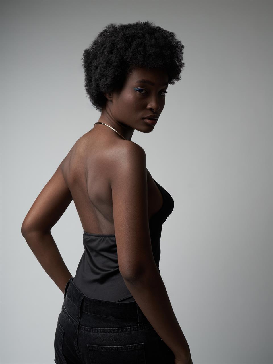 Çıtçıtlı Micro Bluz Siyah