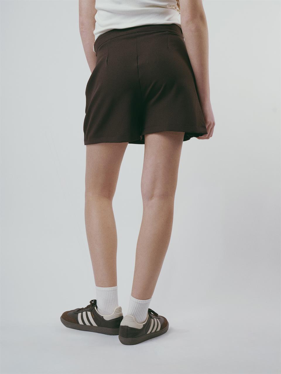 Dabil Kısa Şort Etek Kahve