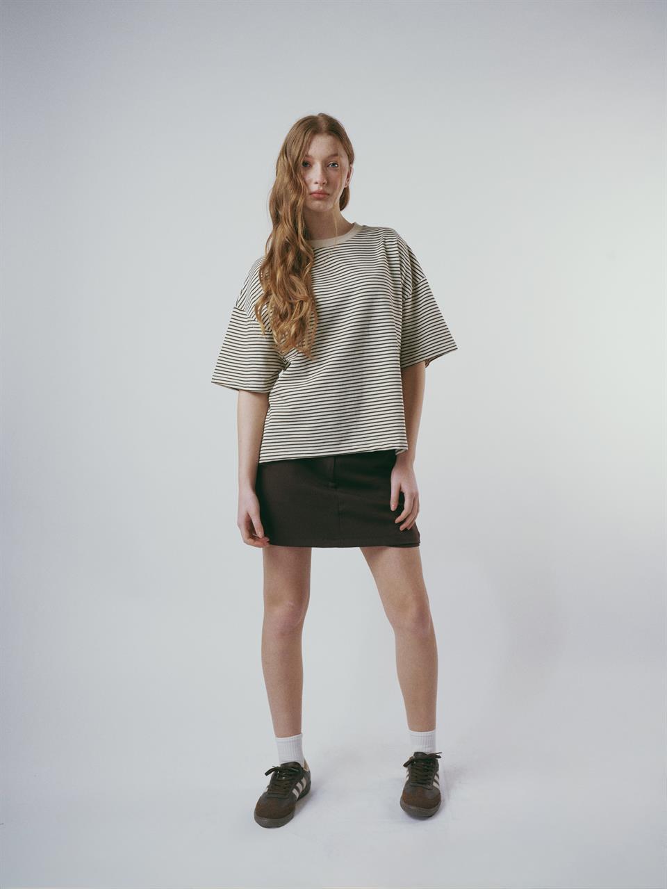 Dabil Kısa Şort Etek Kahve