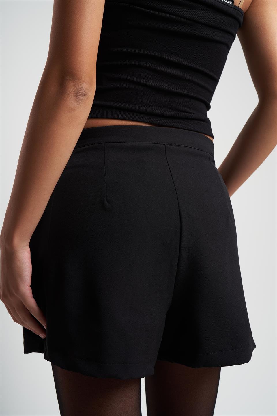 Dabil Kısa Şort Etek Siyah