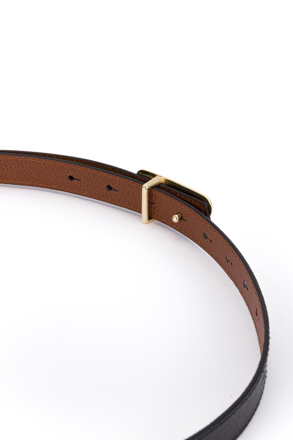 Finfer Model Gold Tokalı Kemer Siyah