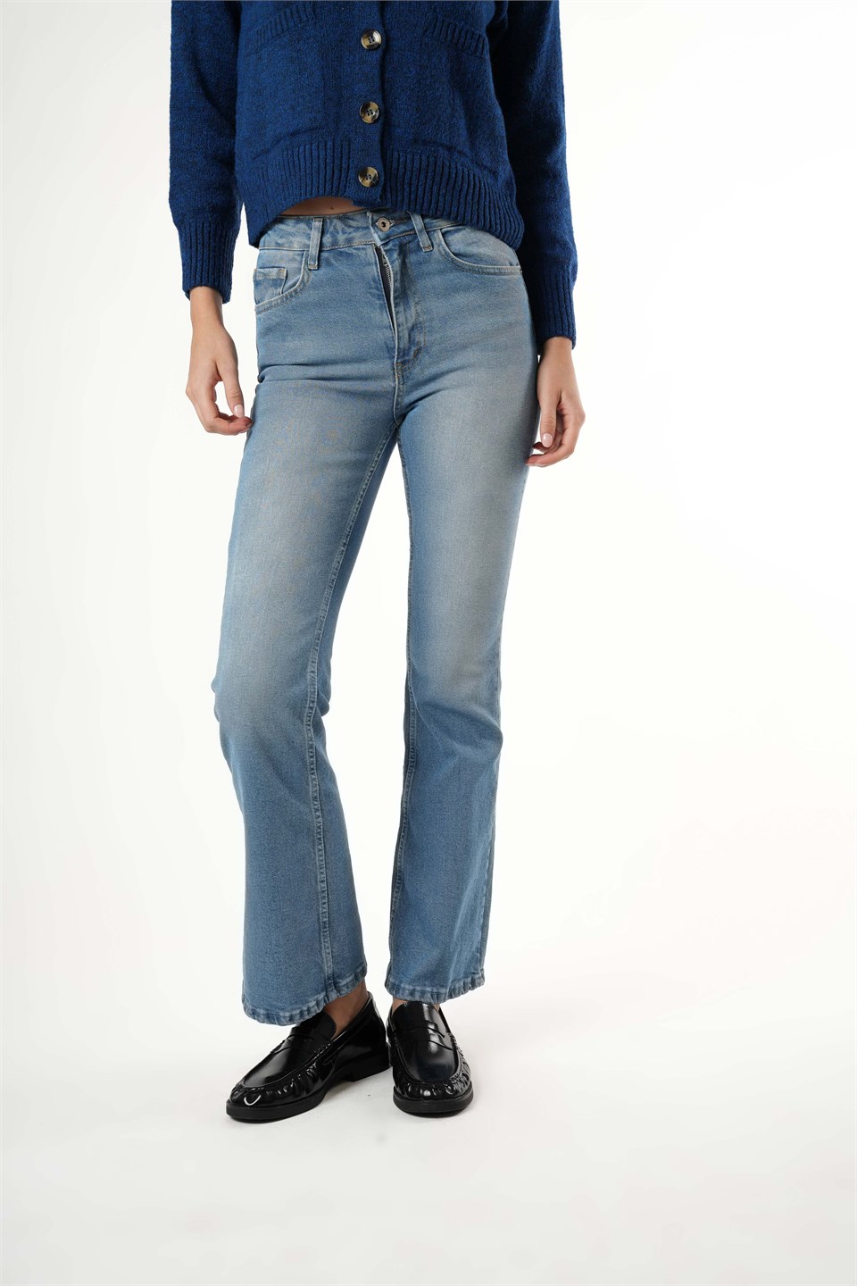 Flare Fit Jean Pantolon Açık Mavi