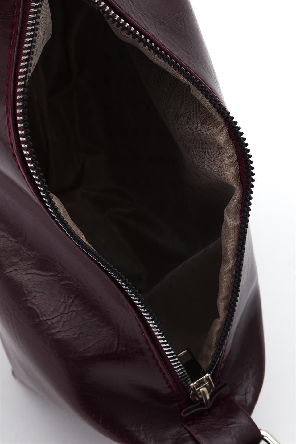 Halka Detaylı Baget Çanta Mürdüm