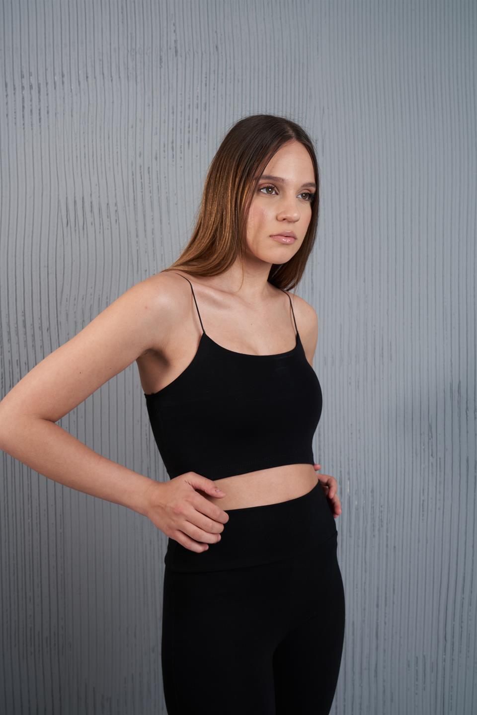 İp Askılı Büstiyer Siyah