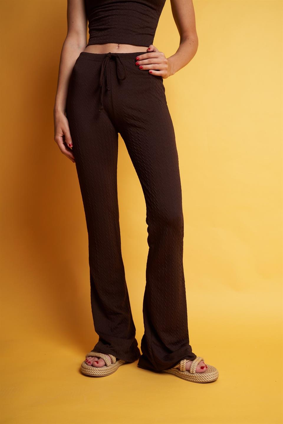 İspanyol Paça Pantolon Kahve