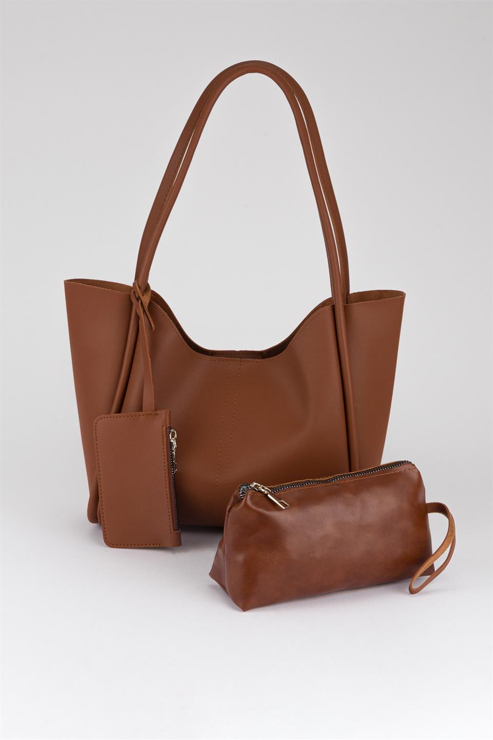 Kanse Salaş Omuz Çantası Taba