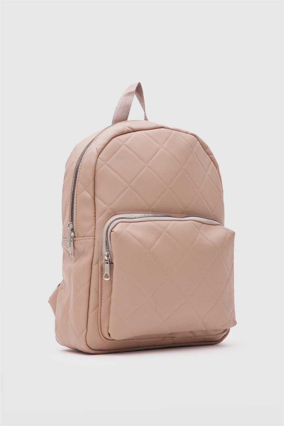 Kapitone Sırt Çantası Vizon