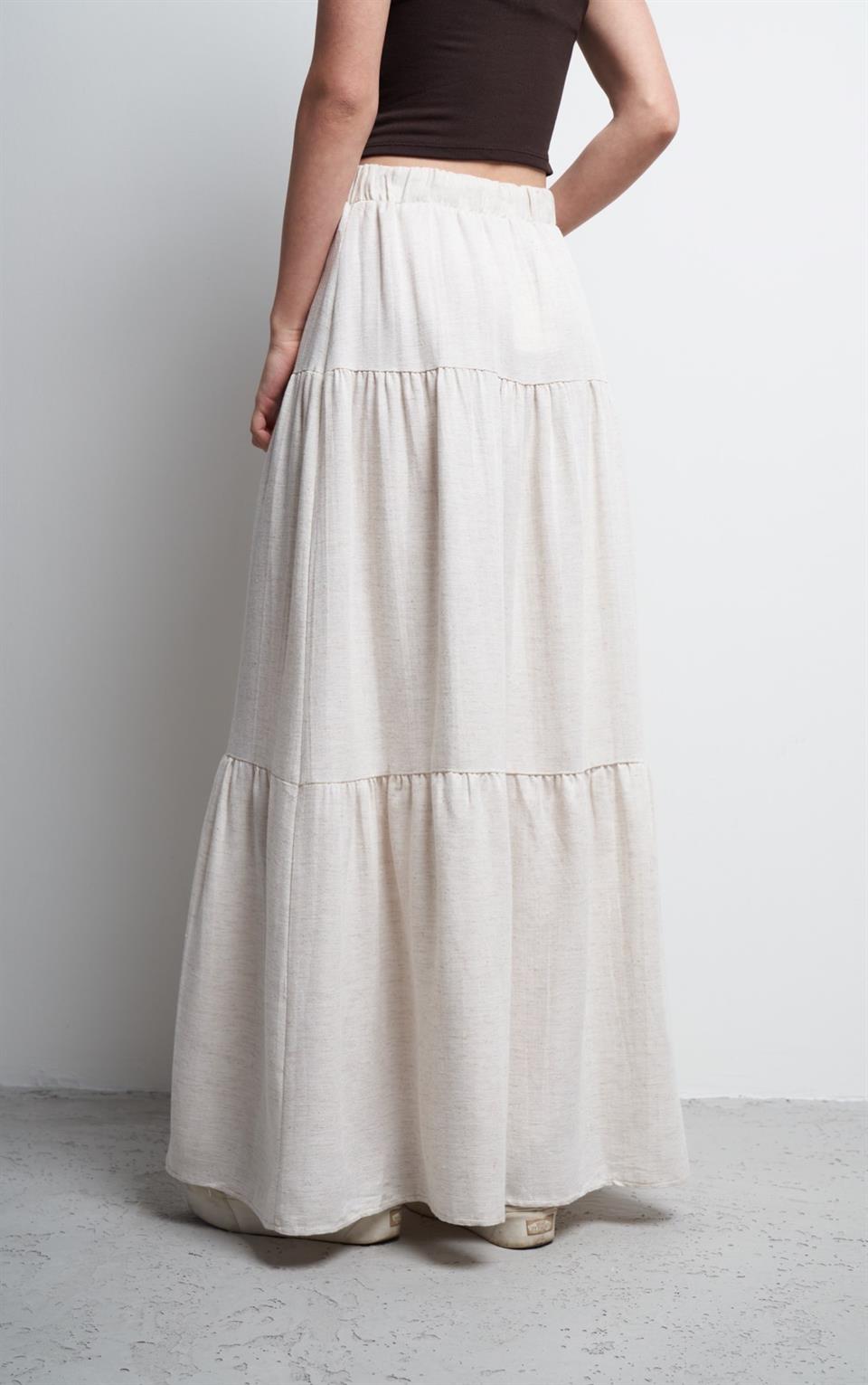 Keten Uzun Etek Ekru