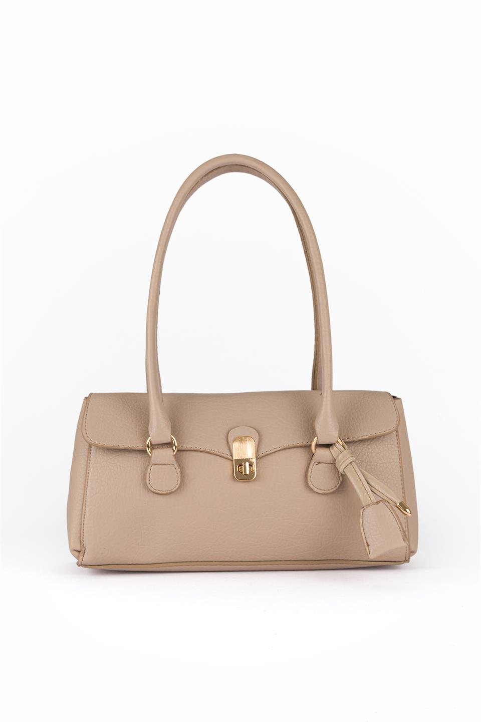 Kilitli Omuz Çantası Ekru