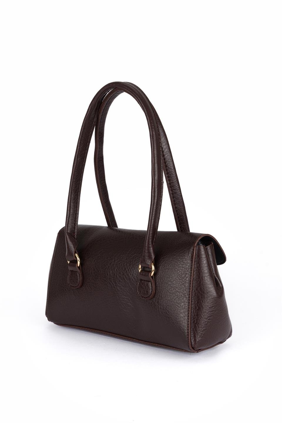 Kilitli Omuz Çantası Kahve