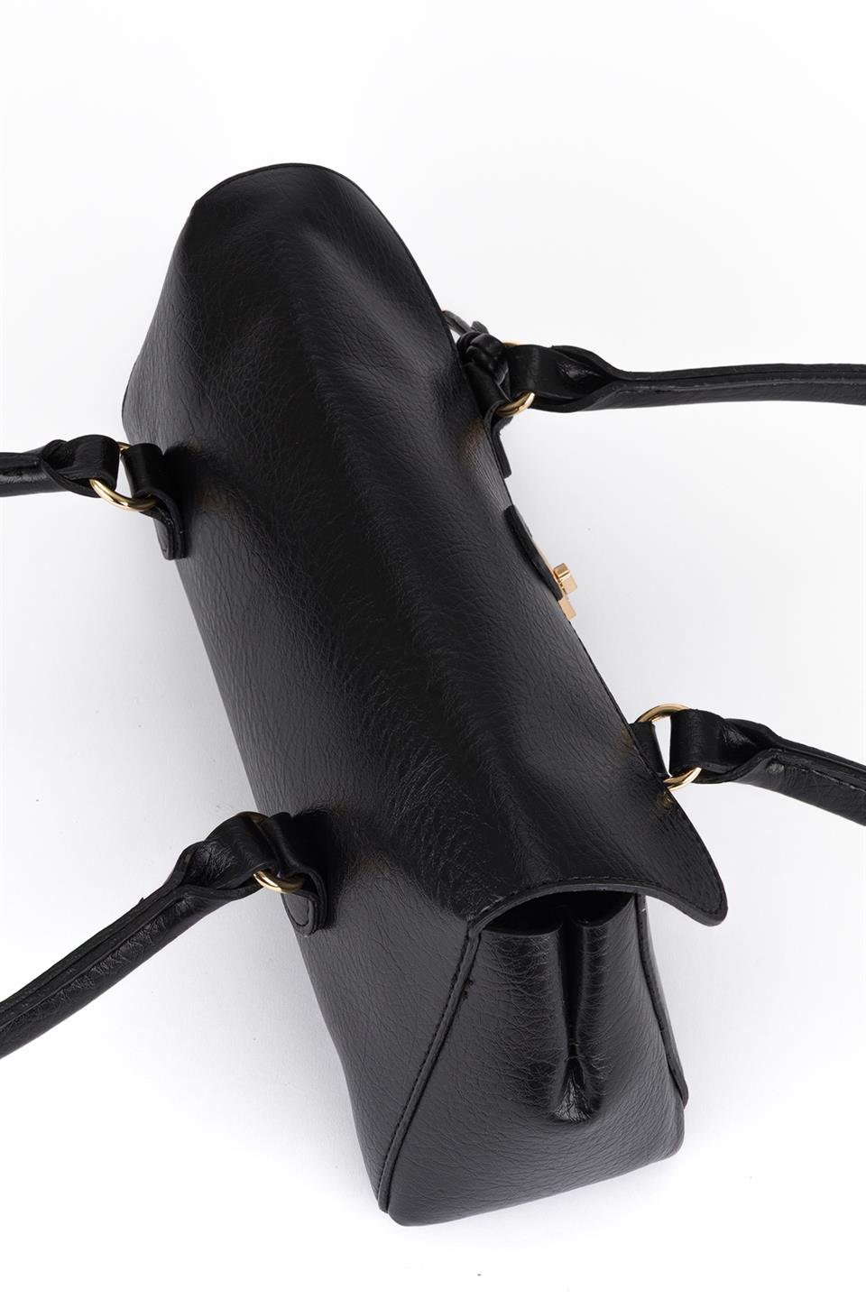 Kilitli Omuz Çantası Siyah