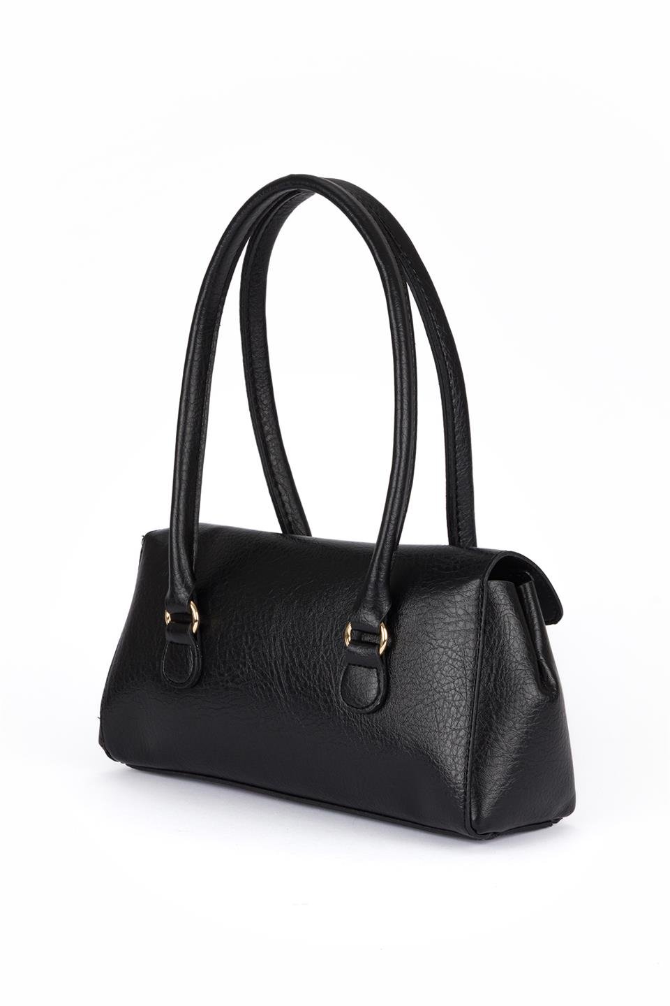Kilitli Omuz Çantası Siyah