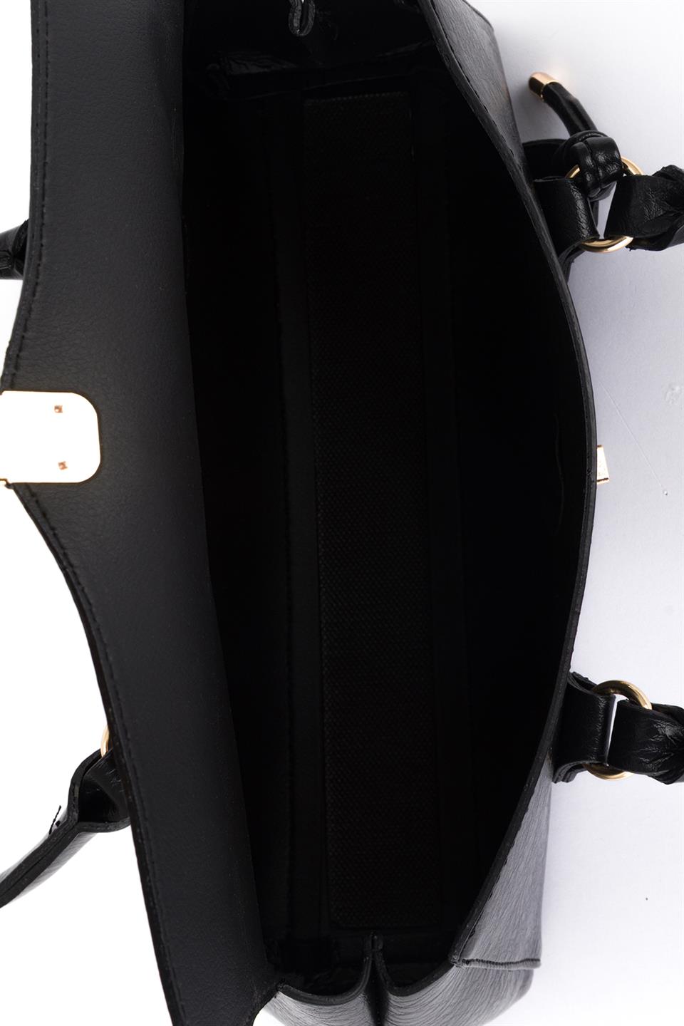 Kilitli Omuz Çantası Siyah