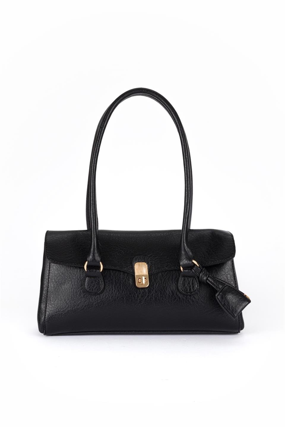 Kilitli Omuz Çantası Siyah