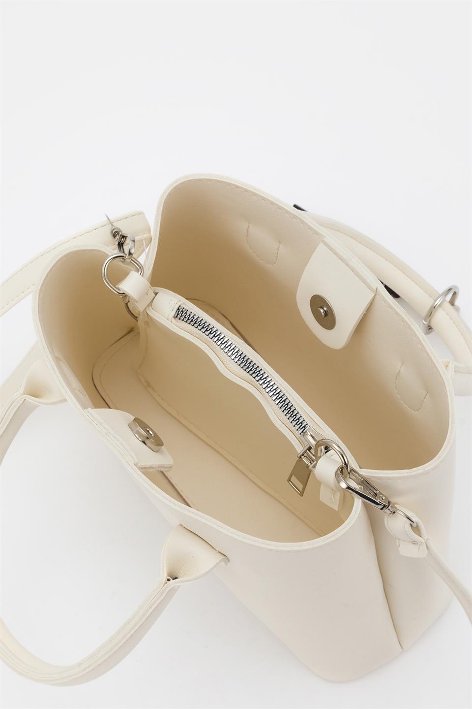 Kısa Saplı El ve Çapraz Çanta Ekru