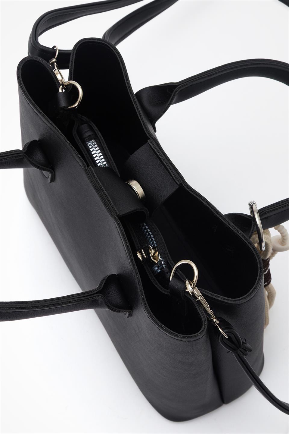 Kısa Saplı El ve Çapraz Çanta Siyah