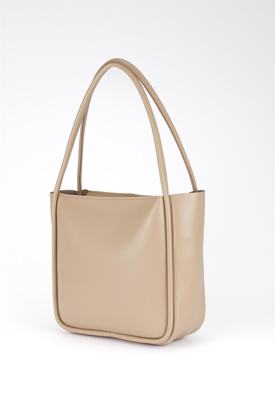 Makyaj Çantalı Basic Omuz Çantası Ekru