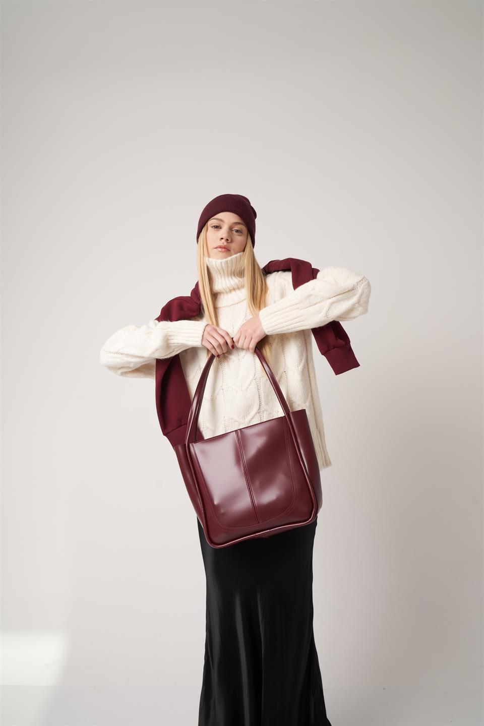 Basic Omuz Çantası Bordo