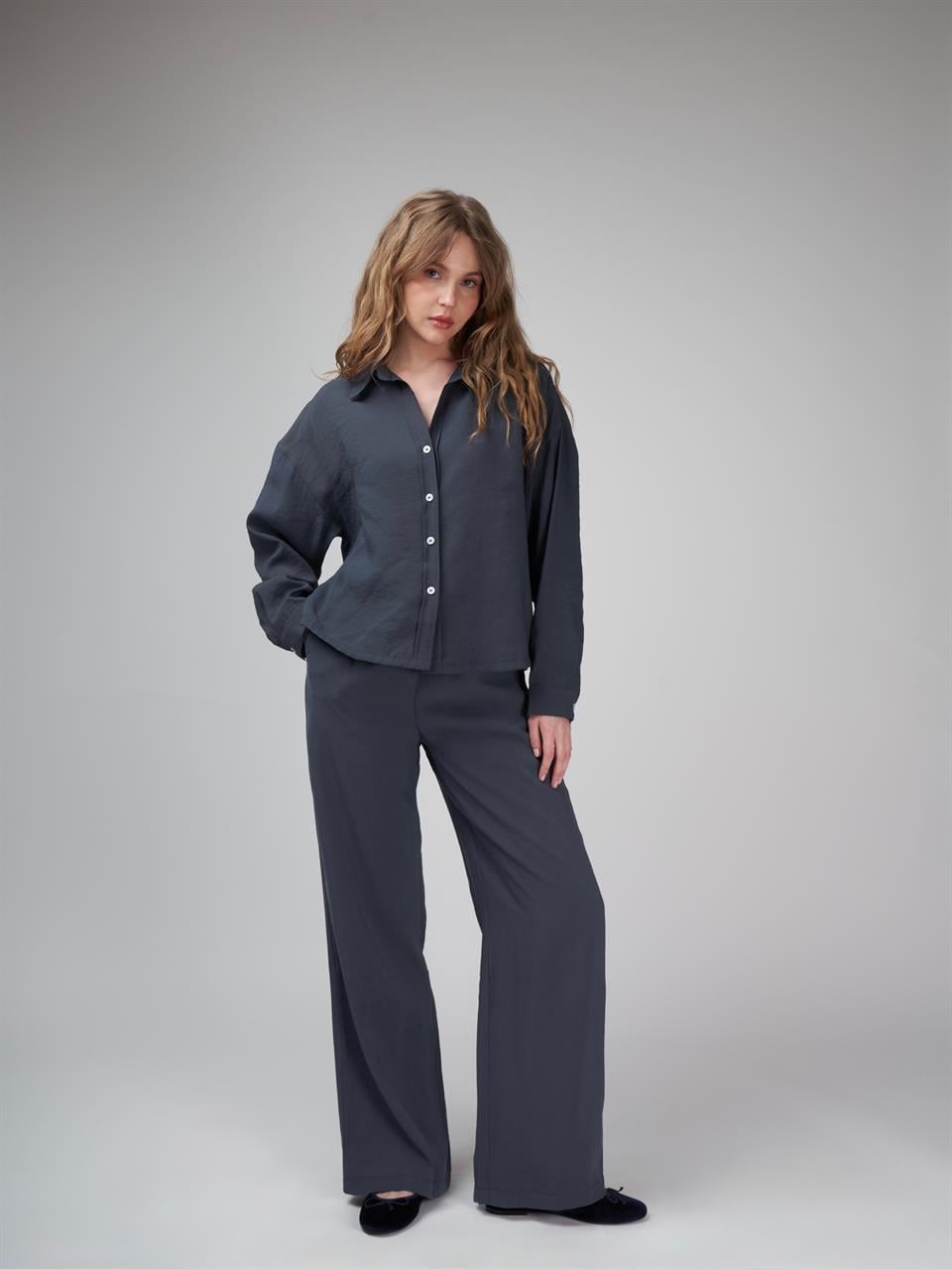 Modal Bol Paça Pantolon Antrasit