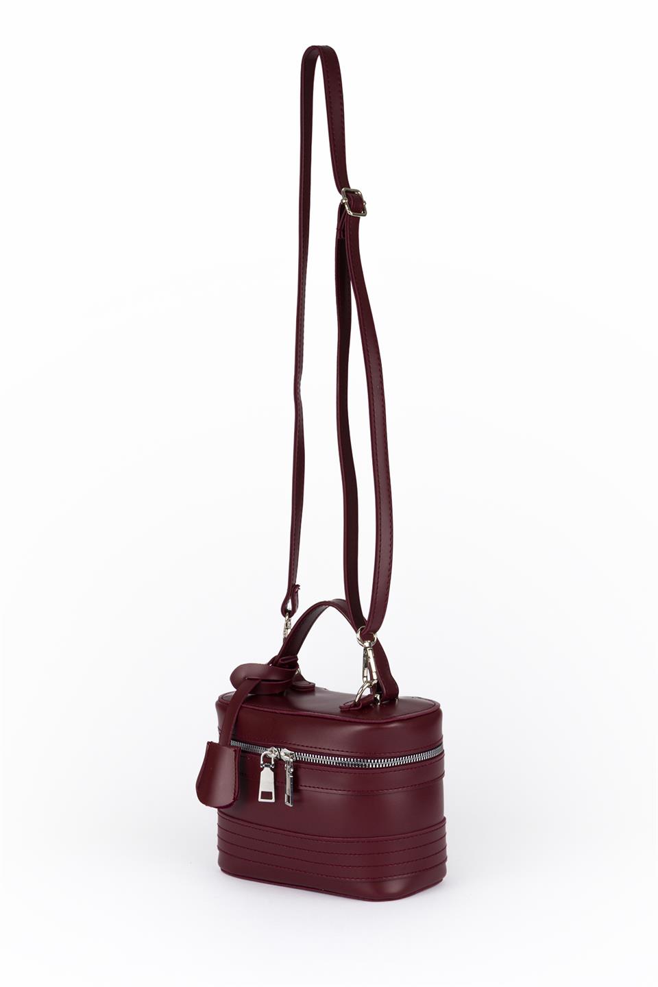 Oval Çapraz Çanta Bordo