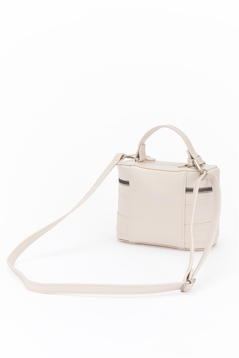 Oval Çapraz Çanta Ekru