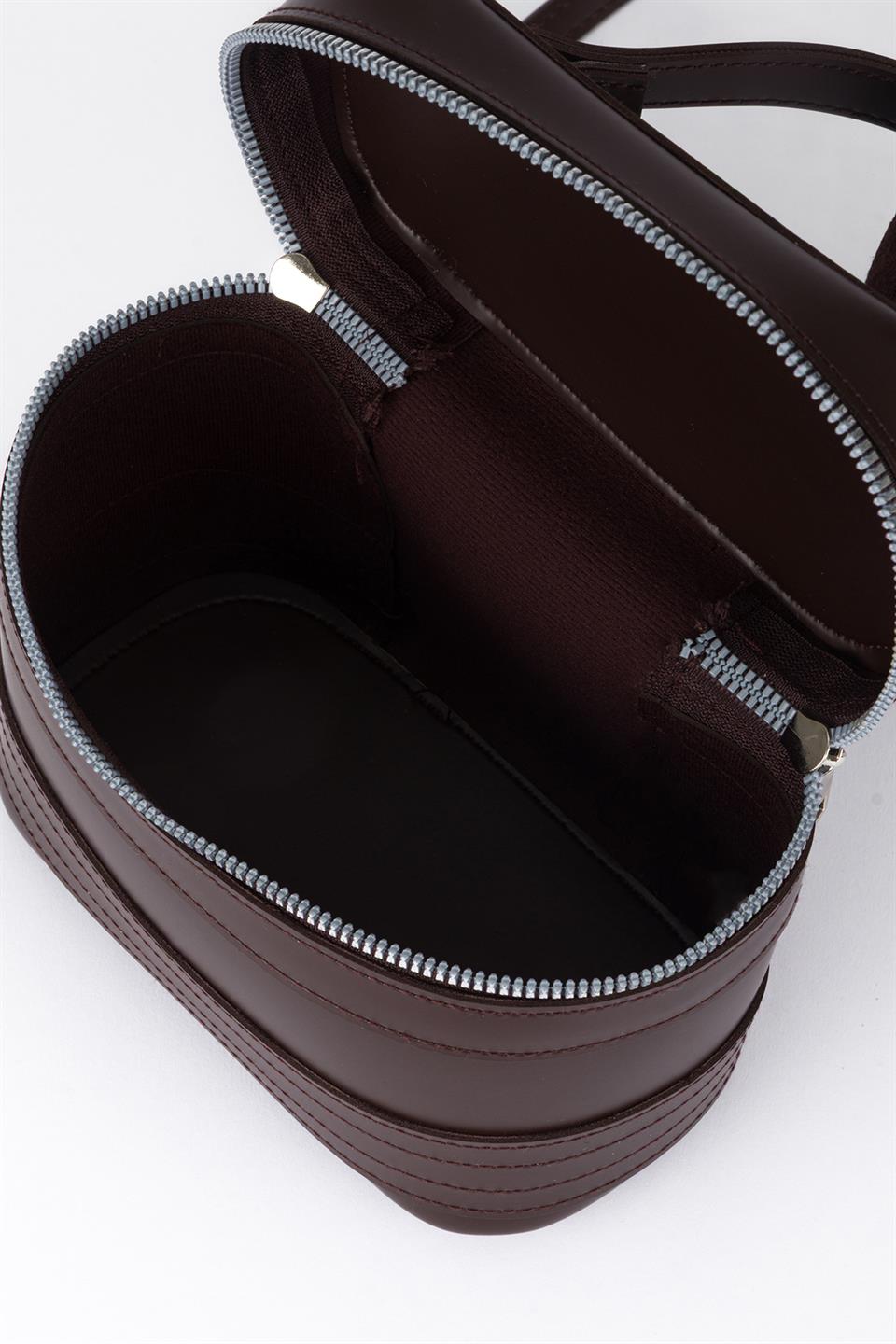 Oval Çapraz Çanta Kahve