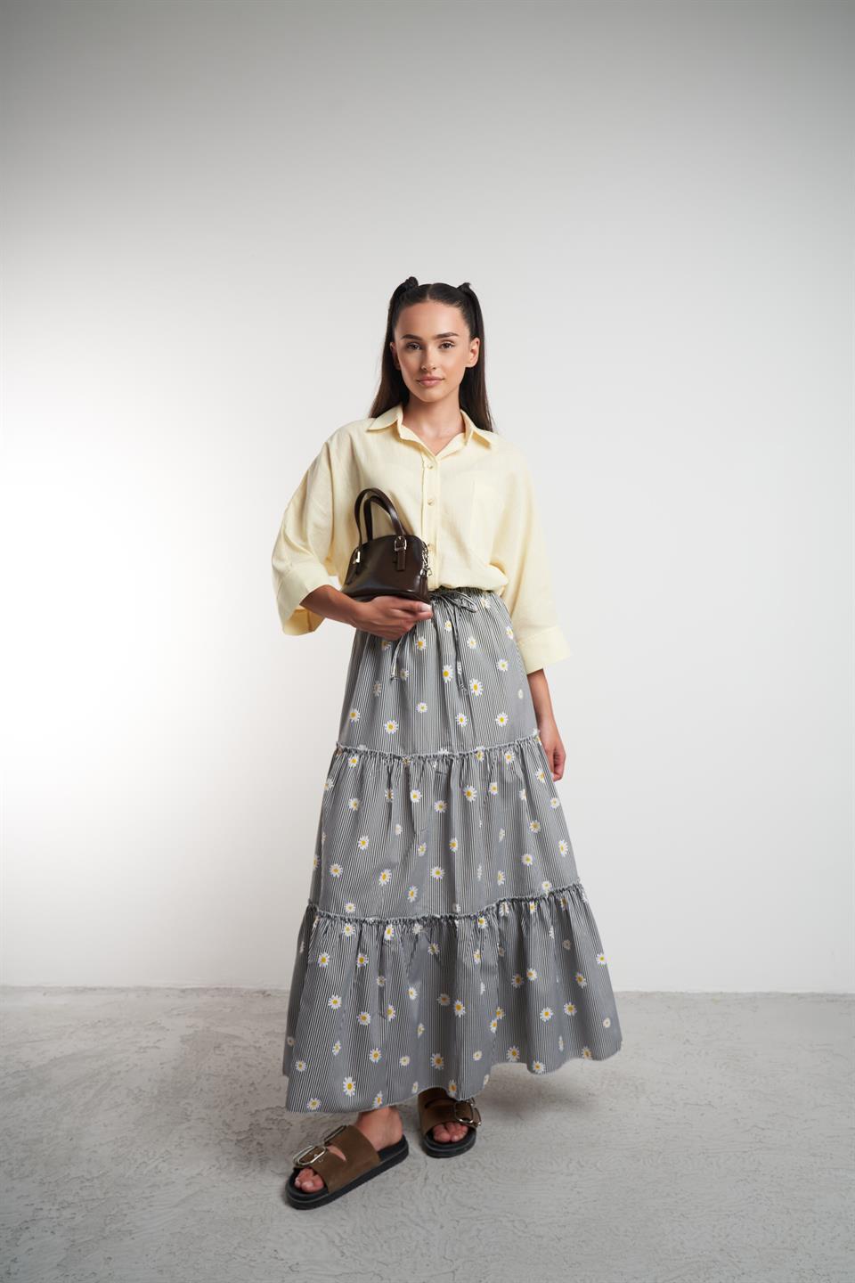 Oval Kesim Gömlek Sarı