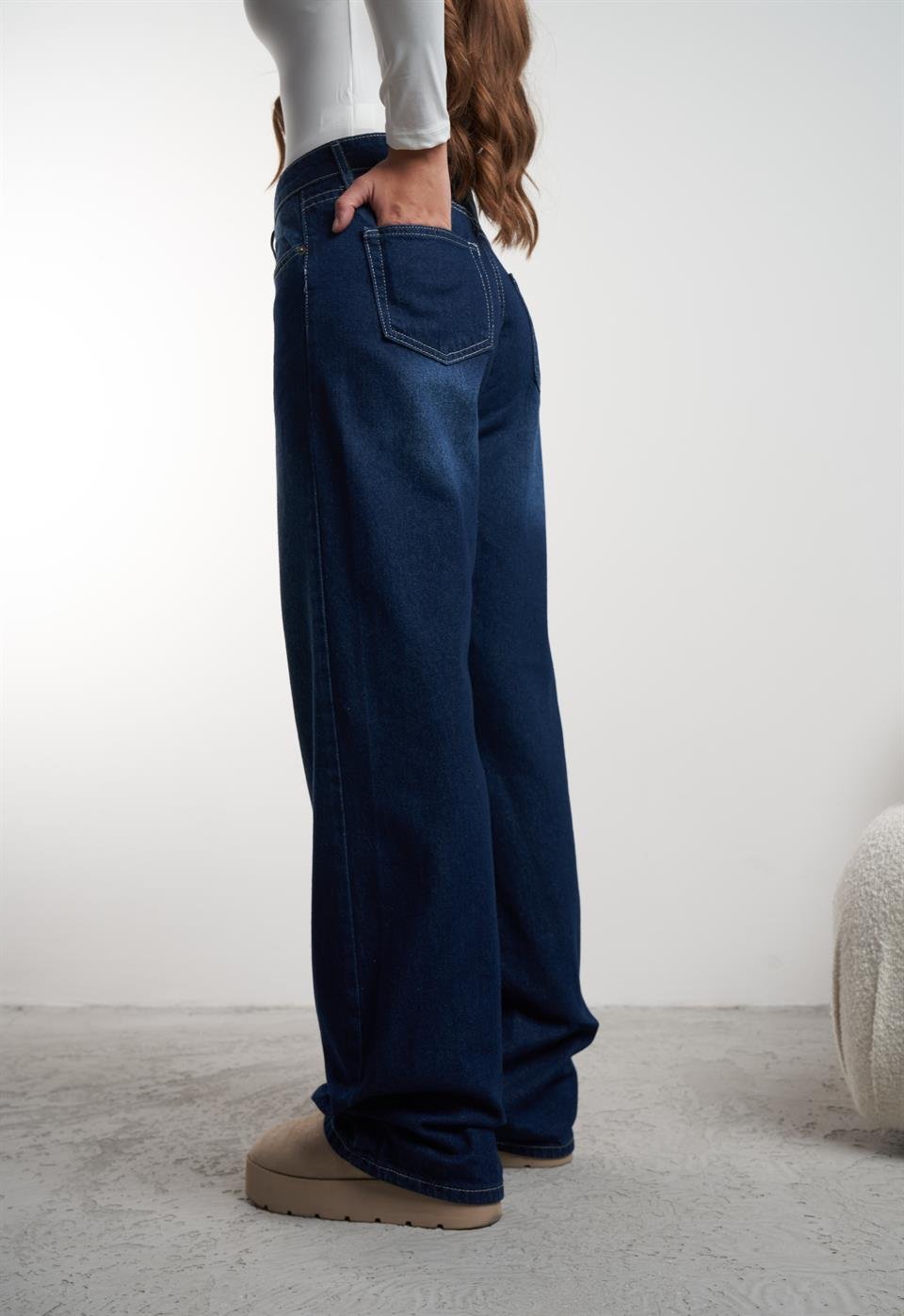 Palazzo Jean Pantolon Koyu Mavi