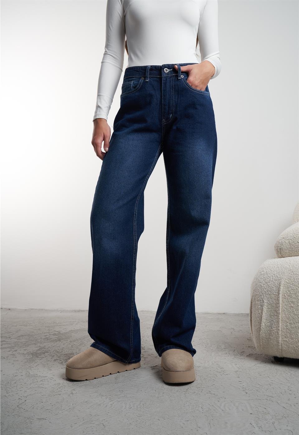 Palazzo Jean Pantolon Koyu Mavi