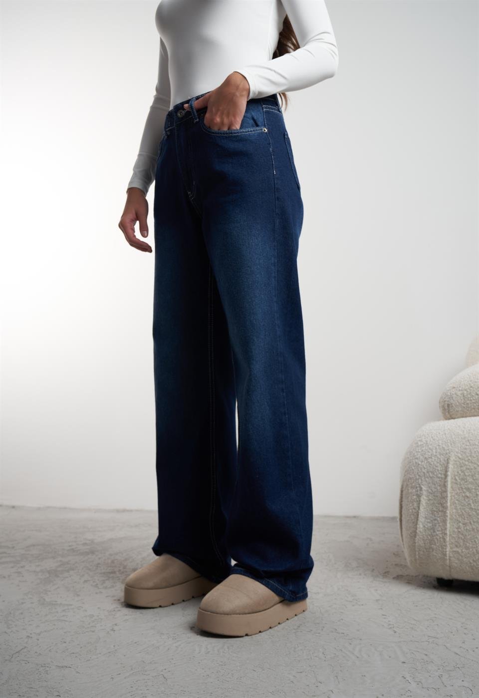 Palazzo Jean Pantolon Koyu Mavi