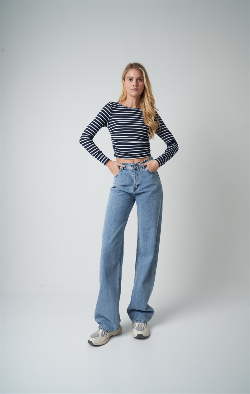 Palazzo Jean Pantolon Mavi