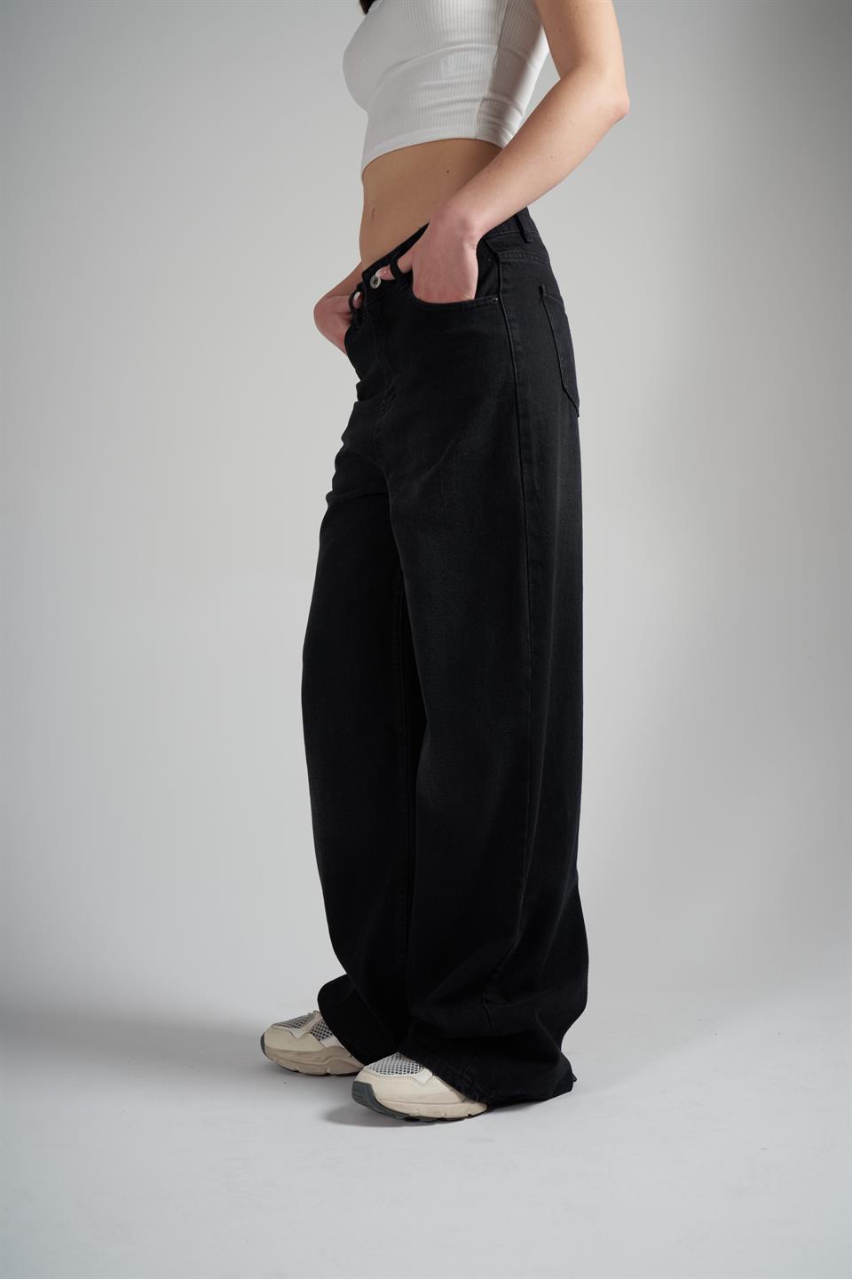 Palazzo Jean Pantolon Siyah