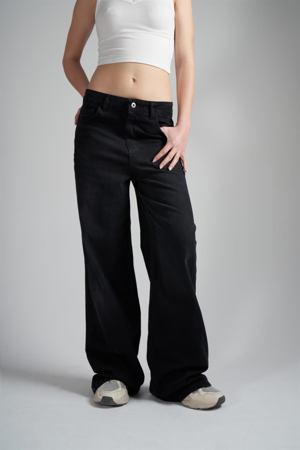 Palazzo Jean Pantolon Siyah