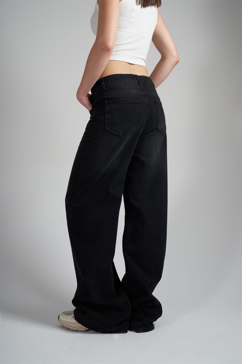 Palazzo Jean Pantolon Siyah