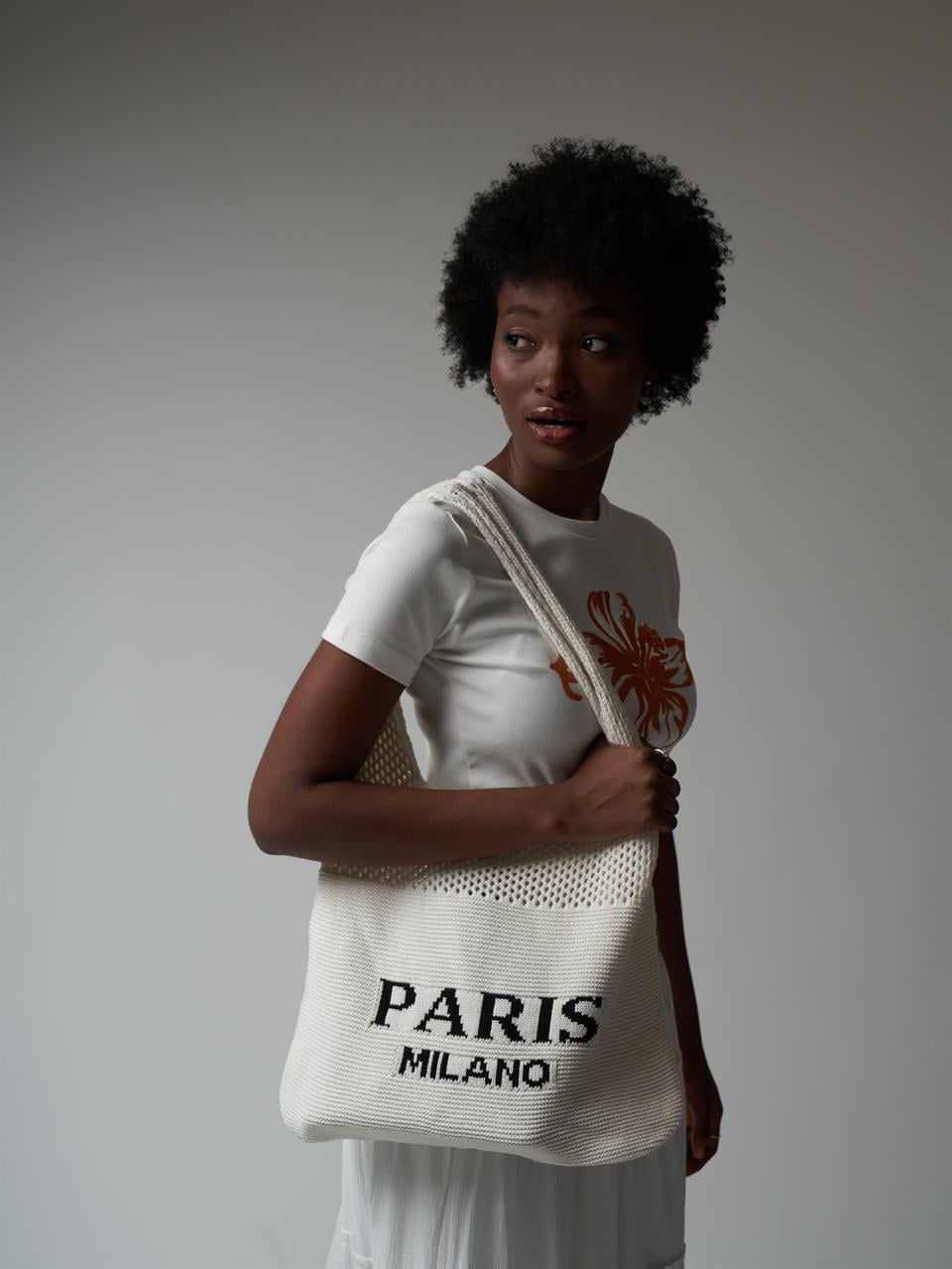 Paris-Milano Triko Çanta Ekru