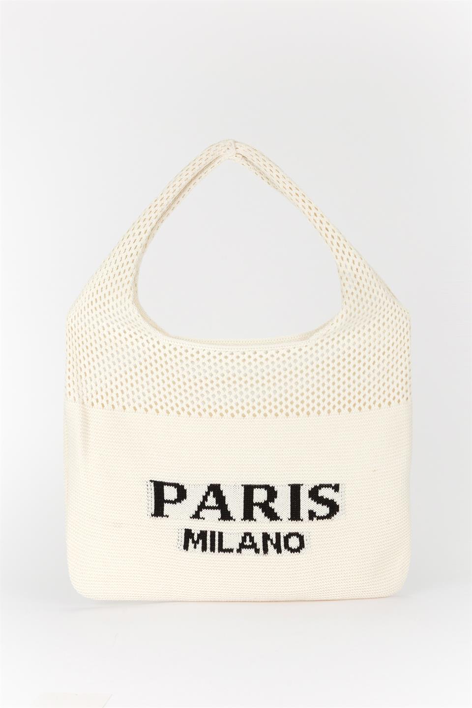 Paris-Milano Triko Çanta Ekru