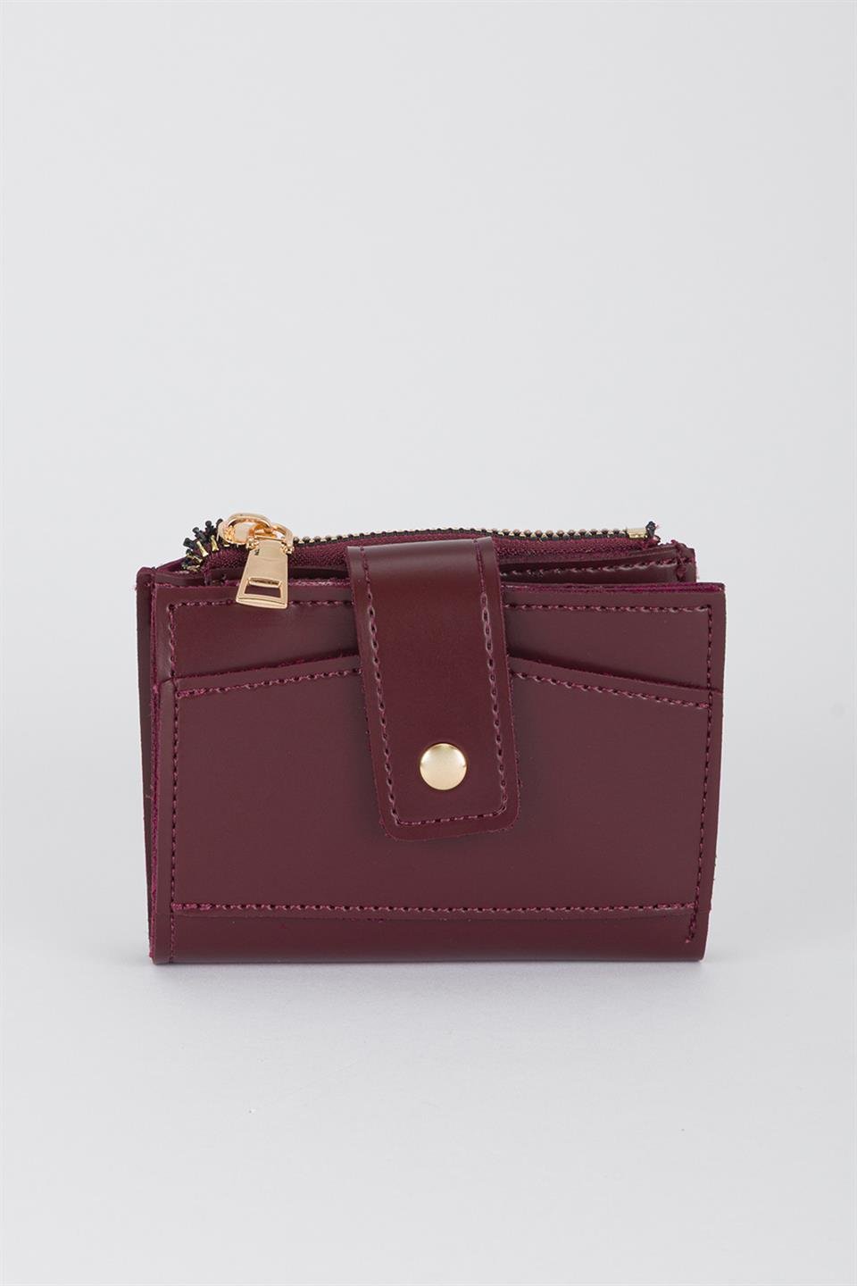 Patlı Kante Cüzdan Bordo