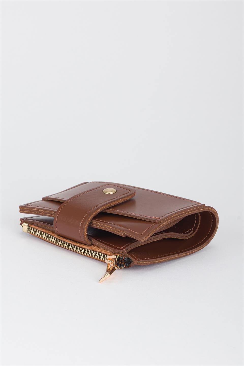 Patlı Kante Cüzdan Taba