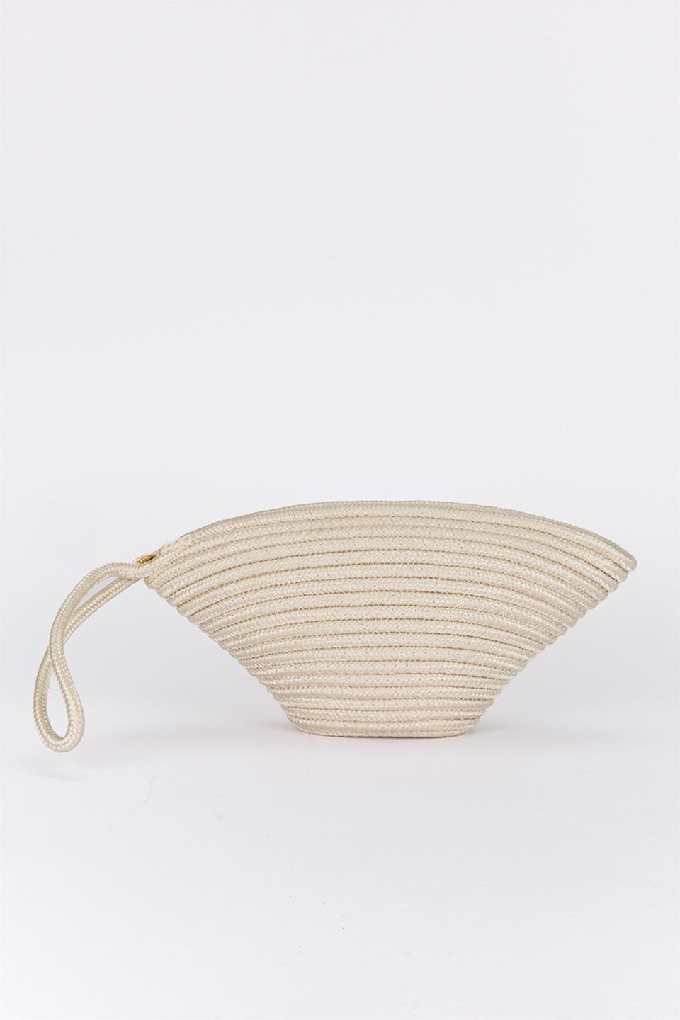 Portföy Clutch Çanta Krem