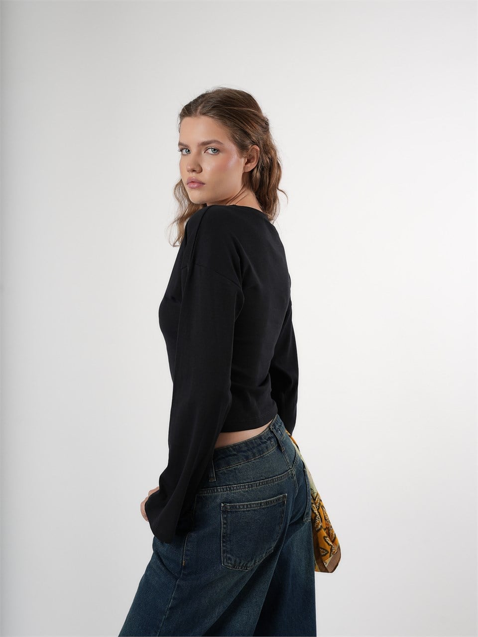 Ribana Uzun Kol Bluz Koyu Lacivert