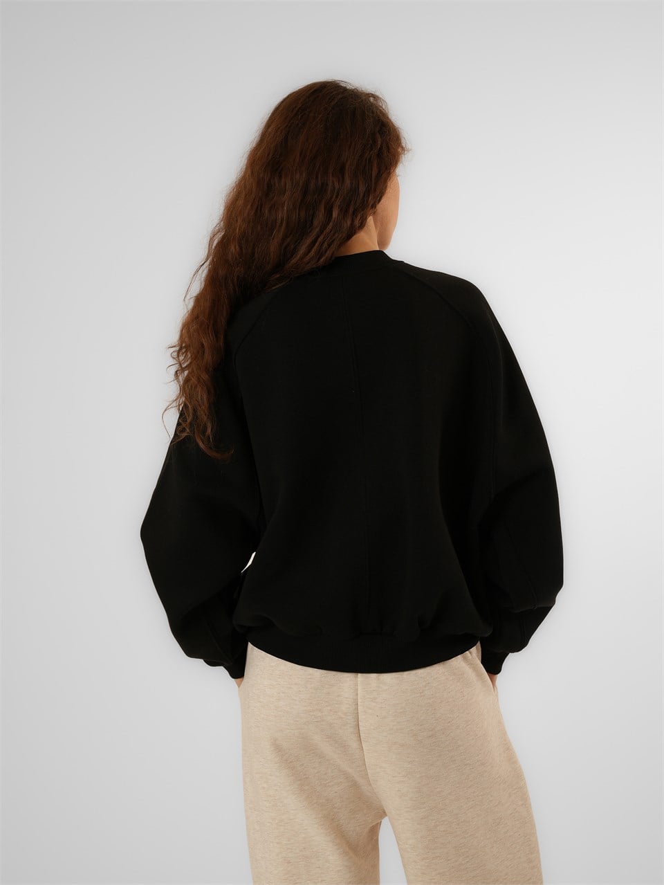 Şardonlu Sweatmont Siyah