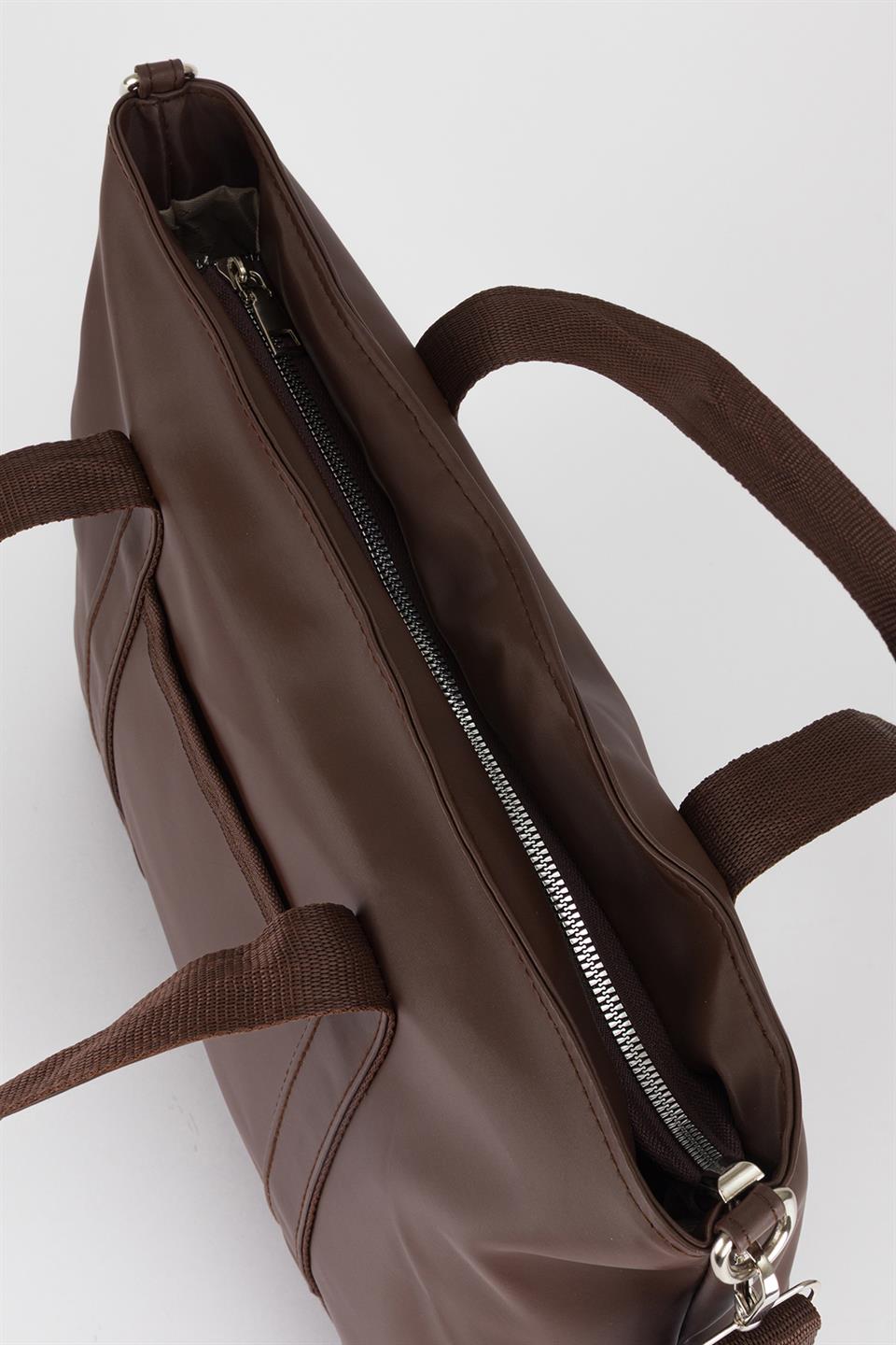 Saten Omuz Çantası Kahve