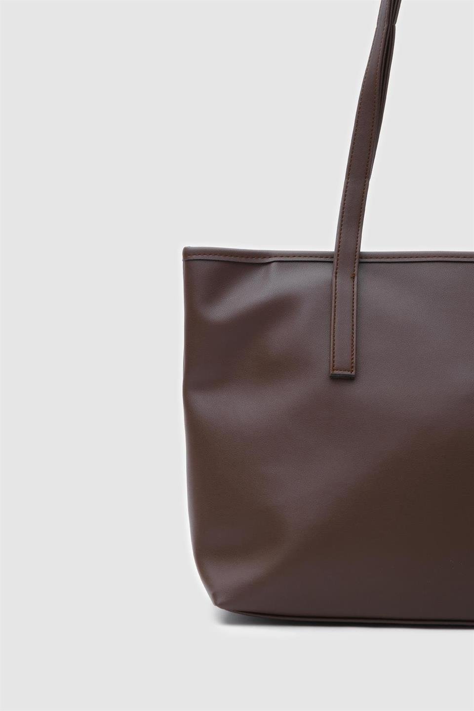 Soft Deri Omuz Çantası Acı Kahve