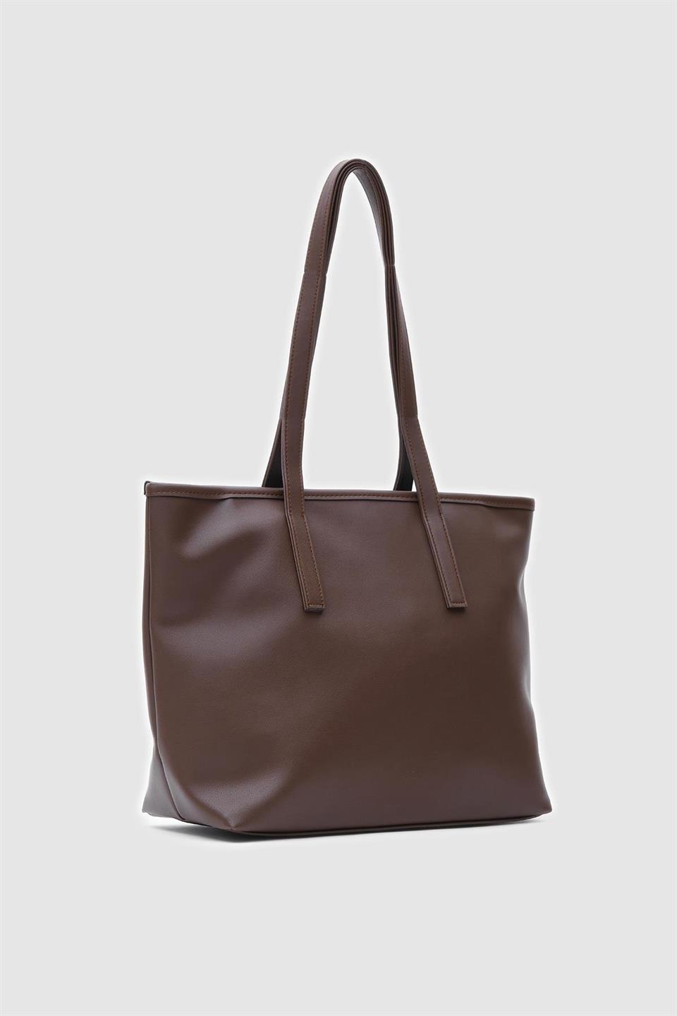 Soft Deri Omuz Çantası Acı Kahve