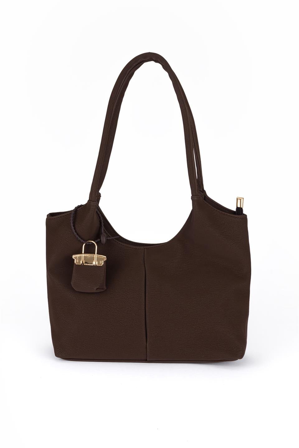 Soft Mini Charmlı Omuz Çantası Kahve