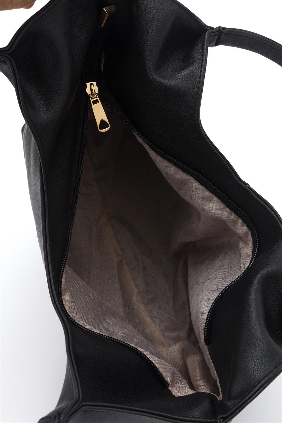 Soft Mini Charmlı Omuz Çantası Siyah