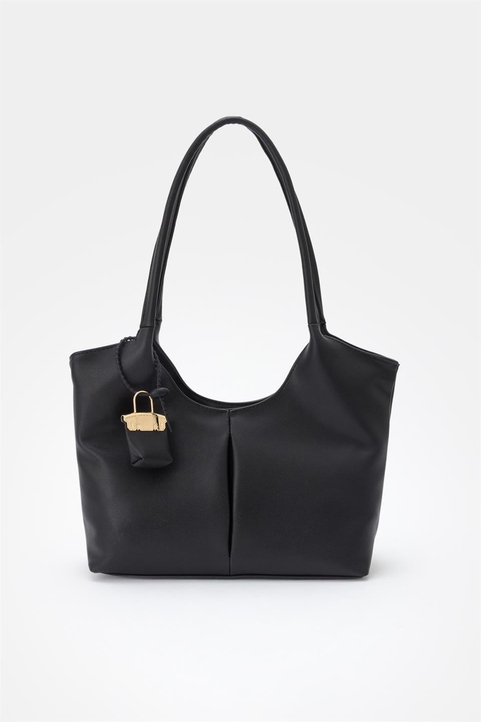 Soft Mini Charmlı Omuz Çantası Siyah