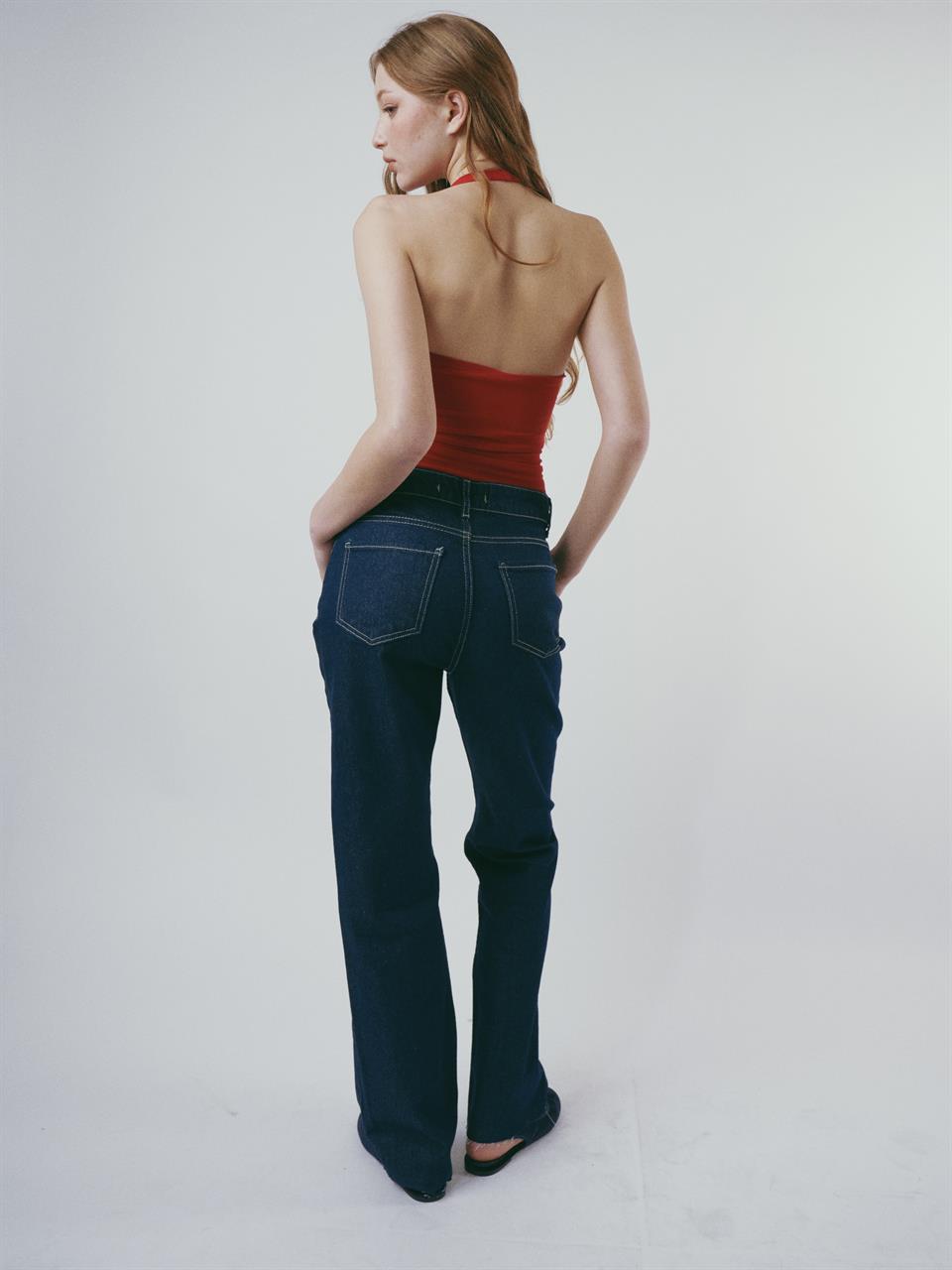 Straight Fit Jean Pantolon Ham Laci